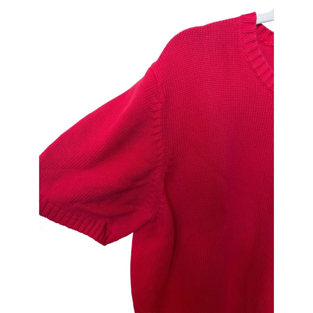 Women’s Lands End Fuschia Short Sleeve Sweater Plus 2X 20/22 - Picture 4 of 8